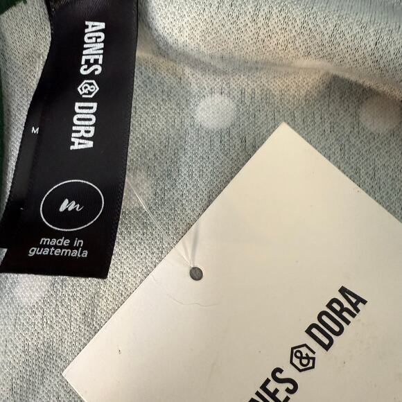 Agnes & Dora White & Green Polka Dot Bell Sleeve Shift Dress Retro Colorful - Picture 11 of 11